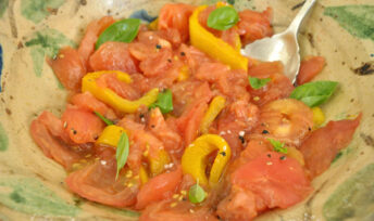 Salade de tomates et poivrons
