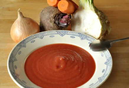 Velouté de céleri-carotte-betterave