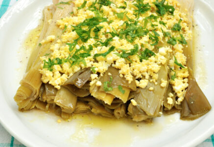 Poireaux vinaigrette œufs mimosa