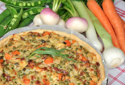 Tarte aux légumes primeurs