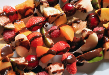 Brochettes de fruits au chocolat