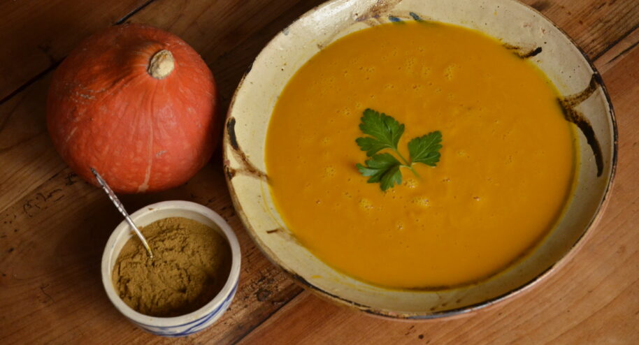 Velouté de potimarron pointe de curry