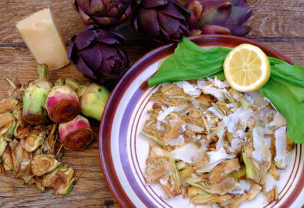 Salade de petits artichauts et parmesan