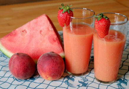 Milk-shake pêche-pastèque