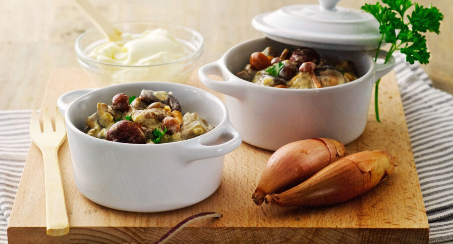 Mélange de champignons à la crème