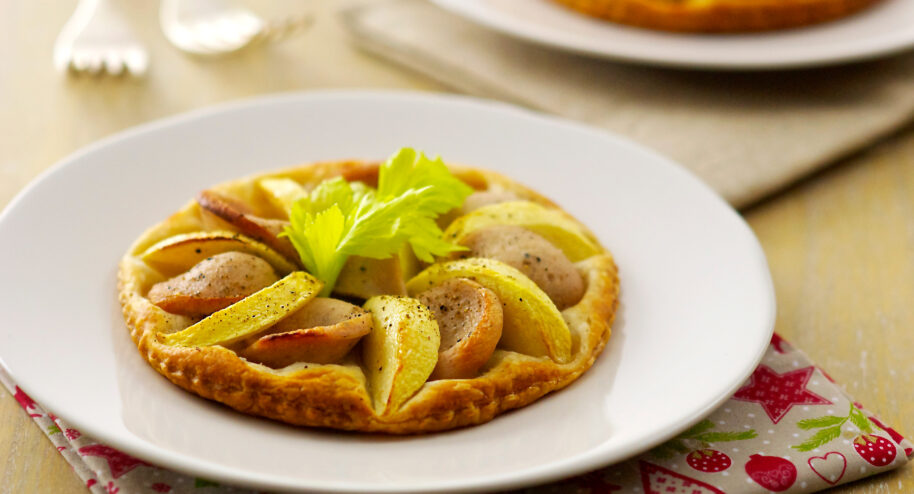 Feuilletés au boudin blanc et aux pommes