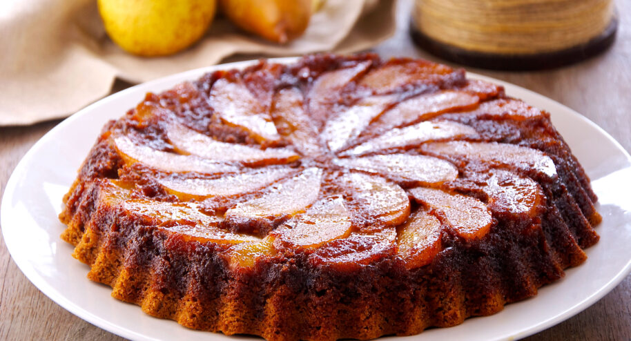 Gâteau renversé aux poires