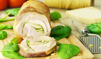 Rôti de porc roulé au pesto d'épinard