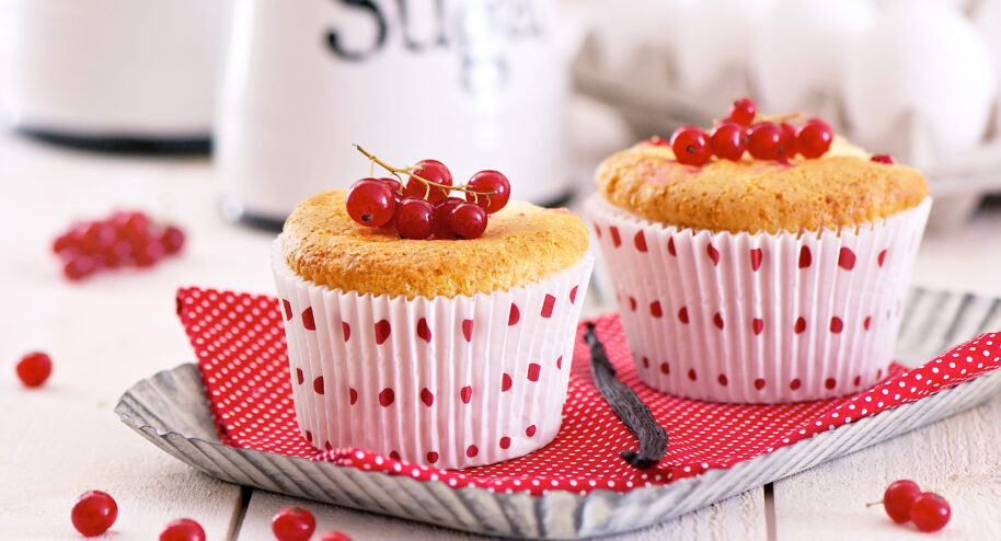 Muffins à la vanille et aux groseilles