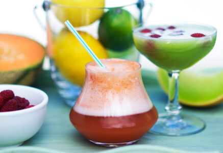 Cocktail melon et framboises, avec ou sans alcool