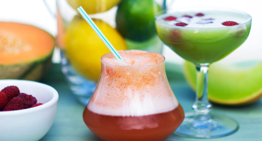 Cocktails melon et framboises, avec ou sans alcool
