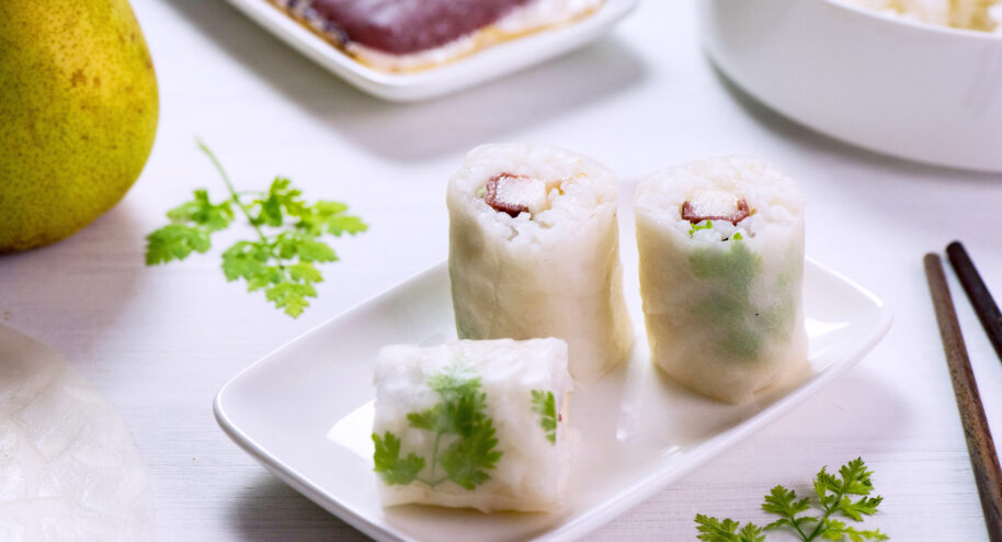 Makis au magret de canard fumé et poire