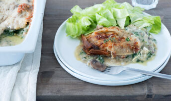 Lasagnes aux champignons et aux épinards