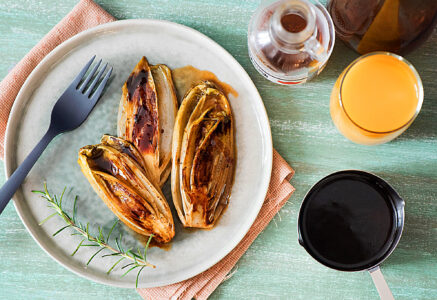 Endives braisées au sirop d’érable et jus d’orange