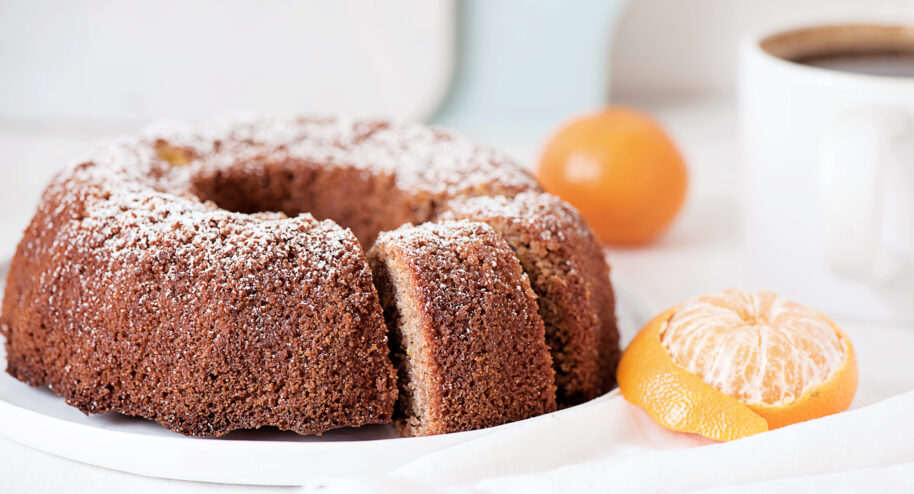 Gâteau à la farine de châtaigne et à la clémentine