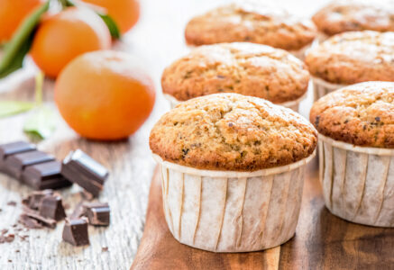 Muffins à la clémentine et aux pépites de chocolat