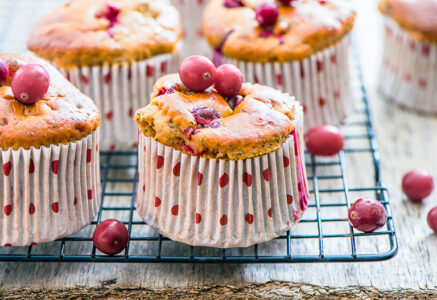 Muffins aux cranberries, pavot et sucre de coco
