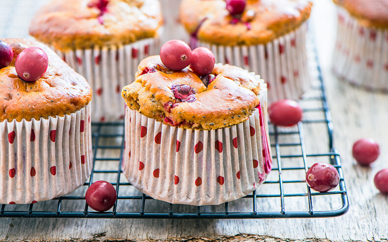 Muffins aux cranberries, pavot et sucre de coco - DR. Mon Quotidien Autrement - E. Montuclard
