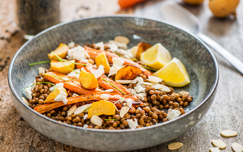 Salade de lentilles, feta, carottes et navets - DR Mon Quotidien Autrement - E. Montuclard