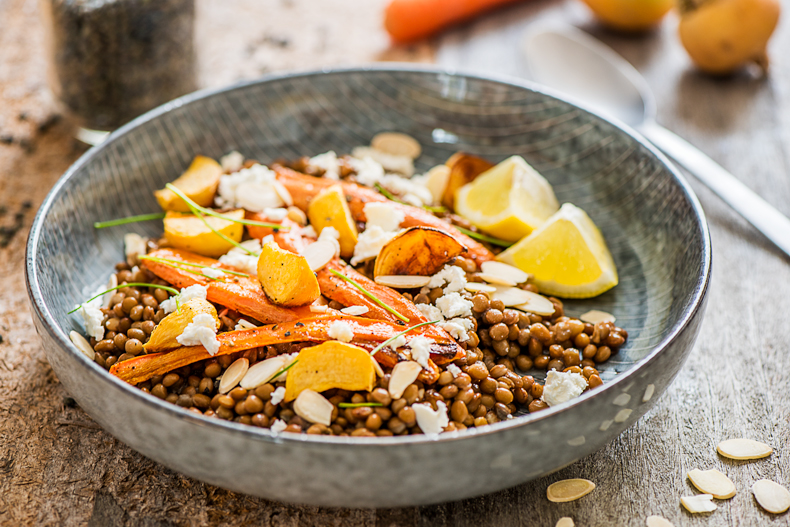 Salade de lentilles, feta, carottes et navets - DR Mon Quotidien Autrement - E. Montuclard