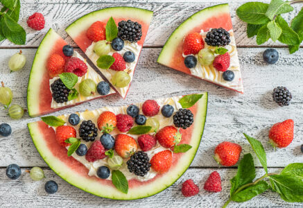 Pizza pastèque aux fruits