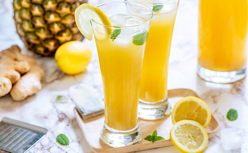 Thé vert glacé au citron, gingembre et à l'ananas - DR Mon Quotidien Autrement - E. Montuclard