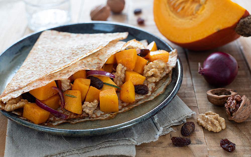 Crêpes garnies d'une poêlée de potiron - DR Mon Quotidien Autrement - E. Montuclard