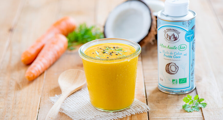 Gaspacho carottes et huile fruitée coco bio - DR Mon Quotidien Autrement - E. Montuclard