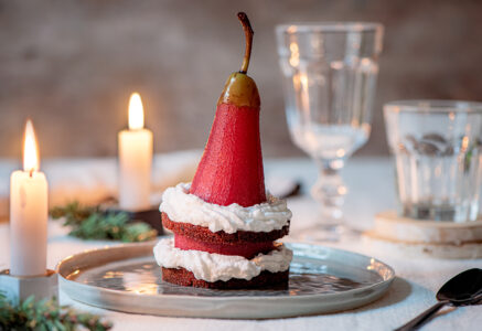 Mille-feuilles de poire au pain d’épices et meringue