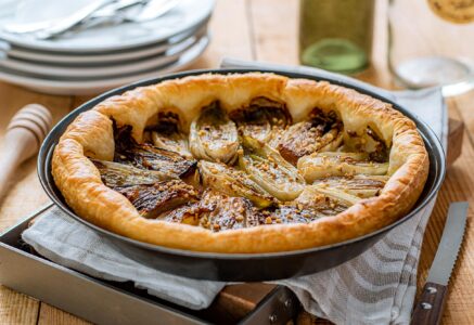 Tarte fine aux endives et miel