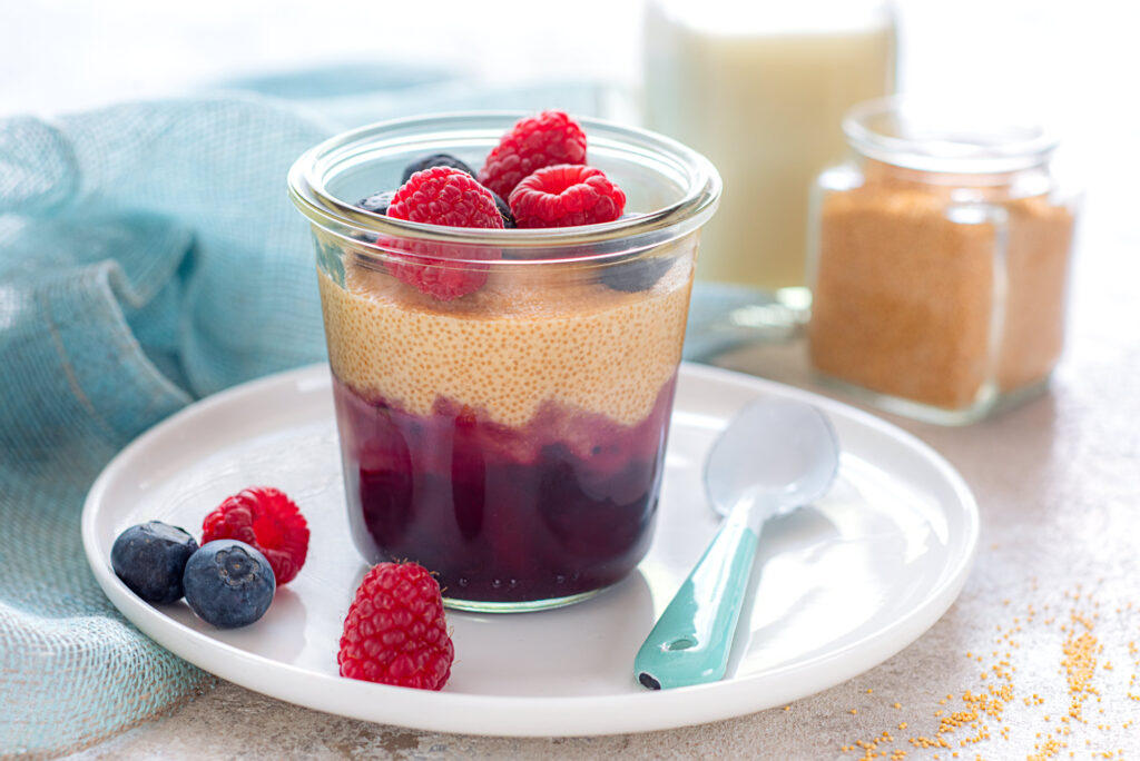 Crème d'amarante au beurre de cacahuètes et confiture de fruits rouges - DR Mon Quotidien Autrement - © E. Montuclard