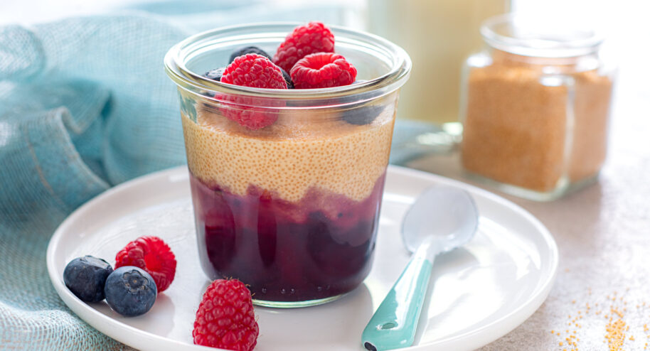 Crème d'amarante au beurre de cacahuètes et confiture de fruits rouges - DR Mon Quotidien Autrement - © E. Montuclard