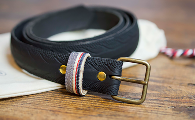 La Vie est Belt a conçu 12 000 ceintures à partir de pneus usagés.