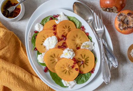 Salade de kaki et mozzarella