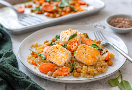 Couscous gros grain et halloumi grillé