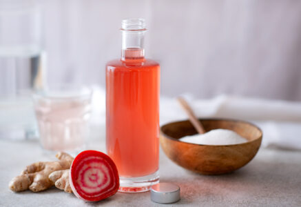 Sirop rose au gingembre