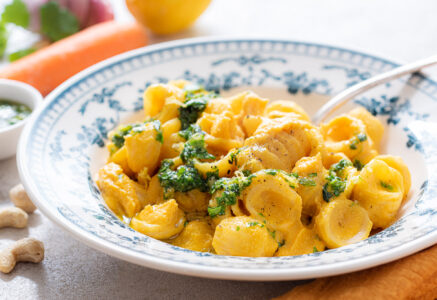 Orecchiettes sauce crémeuse aux carottes