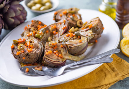 Salade tiède d’artichauts poivrade