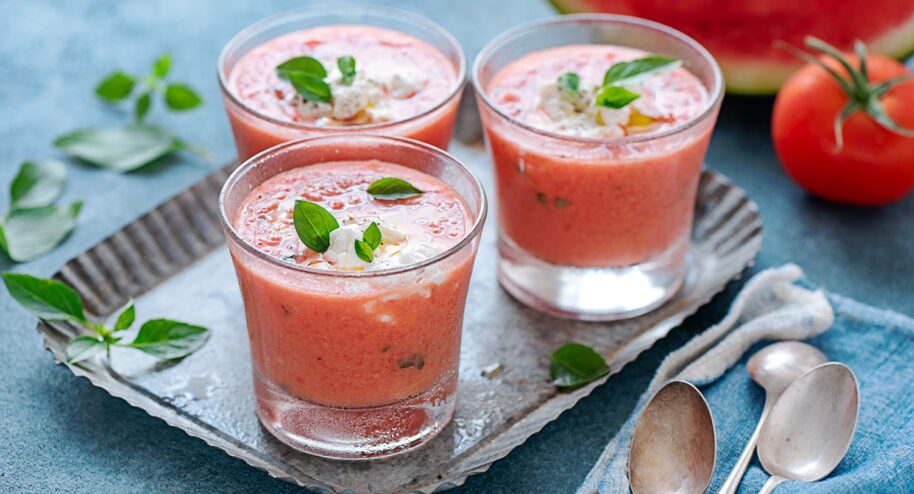 Gaspacho de pastèque, tomate et basilic - MonQuotidien Autrement - ©E. Montuclard