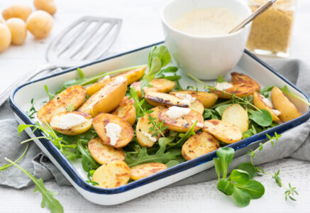 Pommes de terre grillées sauce moutarde