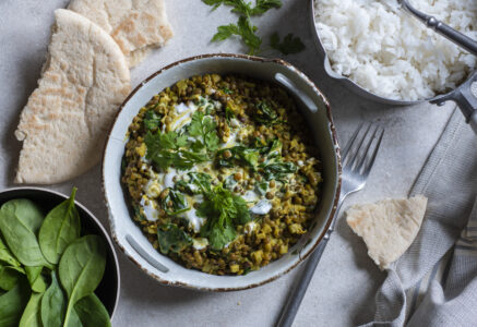 Curry de lentilles aux épinards