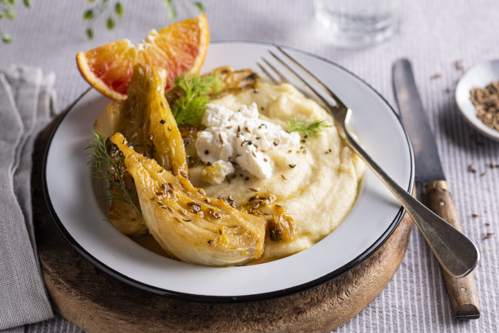 Fenouil braisé, polenta et ricotta - Mon Quotidien Autrement - ©E. Montuclard