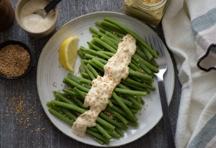 Recette de haricots verts sauce au tahini