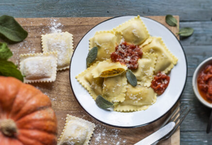 Raviolis à la courge et à la sauge