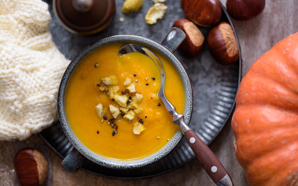 Soupe de potimarron et châtaignes - Mon Quotidien Autrement.- ©E. Montuclard