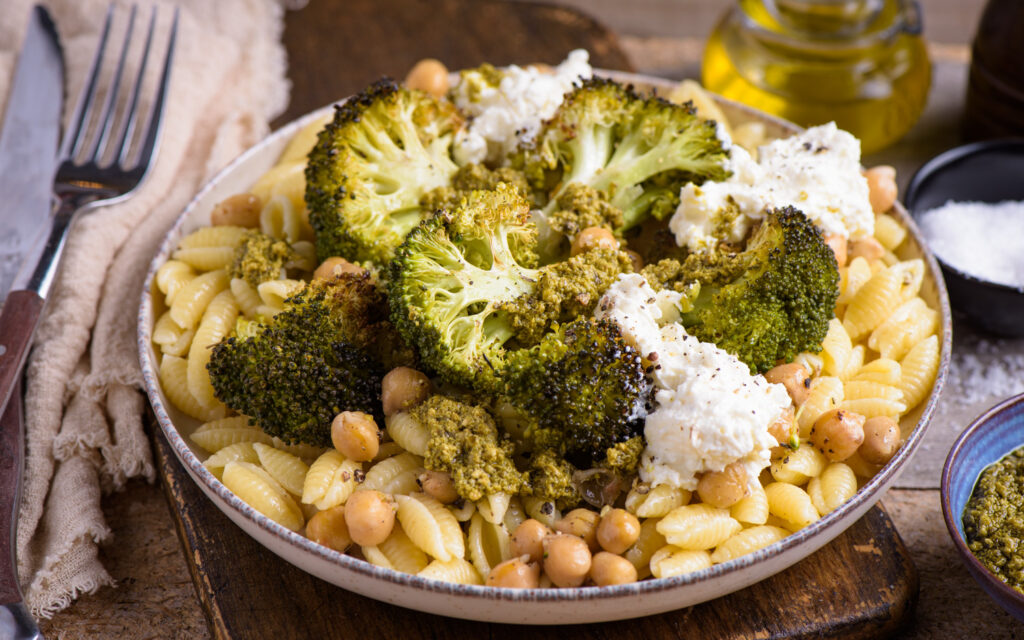 Gnochetti aux brocolis et pois chiche rôtis, crème de feta - Mon quotidien Autrement - ©E. Montuclard
