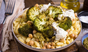 Gnochetti aux brocolis et pois chiche rôtis, crème de feta - Mon quotidien Autrement - ©E. Montuclard