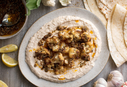 Dips de chou-fleur rôti et houmous de haricots blancs