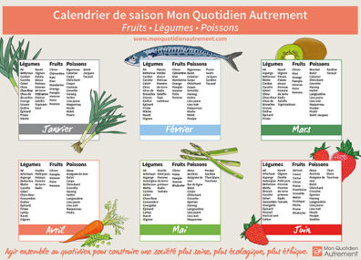 Notre nouveau calendrier des fruits, légumes et poissons de saison 