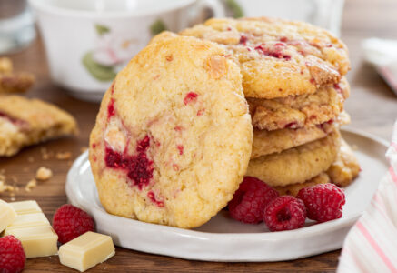Cookies aux framboises et chocolat blanc